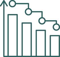 Bar Chart Line Gradient Round Corner Icon vector