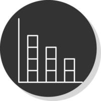 Bar Graph Line Grey Circle Icon vector