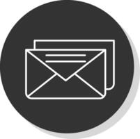 correo electrónico línea gris circulo icono vector