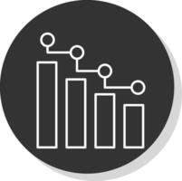 Stats Line Grey Circle Icon vector