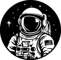astronauta - negro y blanco aislado icono - ilustración vector
