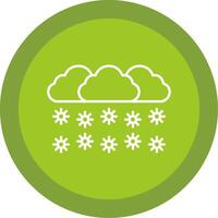 nevando línea multi circulo icono vector