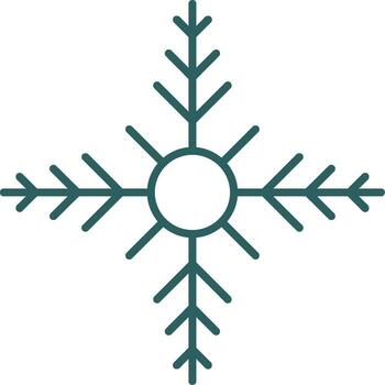 Snowflake Line Gradient Round Corner Icon vector