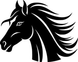 caballo - negro y blanco aislado icono - ilustración vector