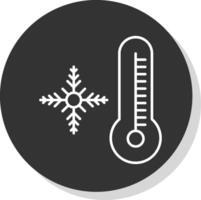 Snowflake Line Grey Circle Icon vector