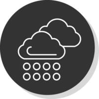 Cloud Line Grey Circle Icon vector