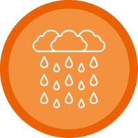Heavy Rain Line Multi Circle Icon vector