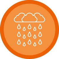 Heavy Rain Line Multi Circle Icon vector