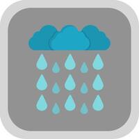 Heavy Rain Flat Round Corner Icon vector