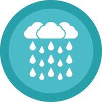 pesado lluvia glifo multi circulo icono vector