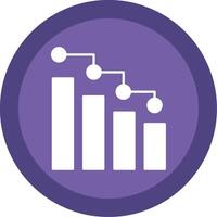 Bar Chart Glyph Multi Circle Icon vector