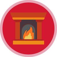 Fireplace Flat Multi Circle Icon vector