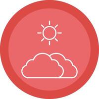 Clouds And Sun Line Multi Circle Icon vector