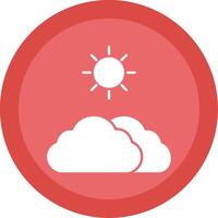 Clouds And Sun Glyph Multi Circle Icon vector