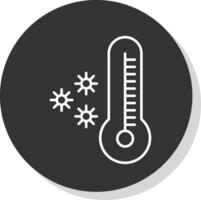 Thermometer Line Grey Circle Icon vector