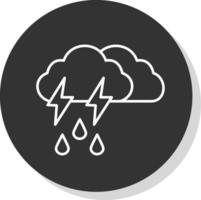 Storm Line Grey Circle Icon vector