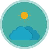 Clouds And Sun Flat Multi Circle Icon vector