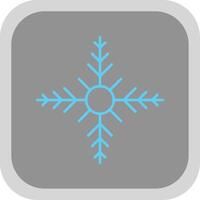 Snowflake Flat Round Corner Icon vector