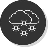 Snowy Line Grey Circle Icon vector