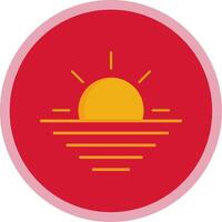 Sunset Flat Multi Circle Icon vector