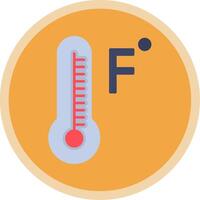 Fahrenheit Degrees Flat Multi Circle Icon vector