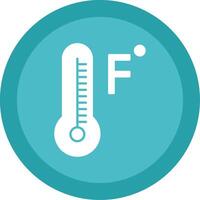 Fahrenheit Degrees Glyph Multi Circle Icon vector