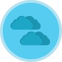 Cloudy Flat Multi Circle Icon vector