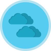 Cloudy Flat Multi Circle Icon vector