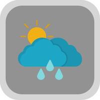 Cloudy Flat Round Corner Icon vector