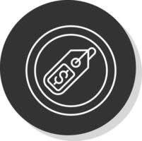 Tag Line Grey Circle Icon vector