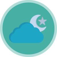 Cloud Flat Multi Circle Icon vector
