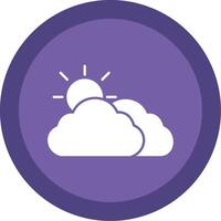 Cloudy Glyph Multi Circle Icon vector