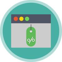 Online Shopping Flat Multi Circle Icon vector