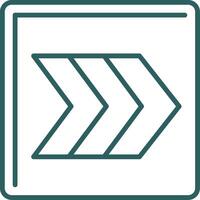 Right Chevron Line Gradient Round Corner Icon vector