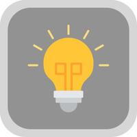 Light Bulb Flat Round Corner Icon vector