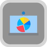 Pie Chart Flat Round Corner Icon vector