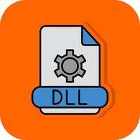 Dll Filled Orange background Icon vector