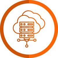 Cloud Computing Line Orange Circle Icon vector