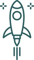 Rocket Line Gradient Round Corner Icon vector