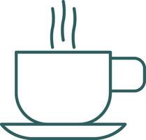 Hot Coffee Line Gradient Round Corner Icon vector