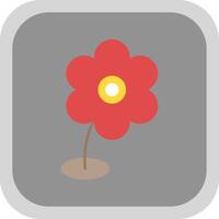 Flower Flat Round Corner Icon vector