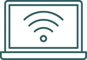 Internet Connection Line Gradient Round Corner Icon vector