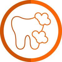 Tooth Foamy Line Orange Circle Icon vector