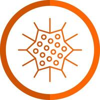 Sea Urchin Line Orange Circle Icon vector