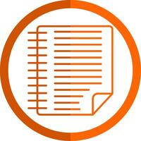 Notes Line Orange Circle Icon vector