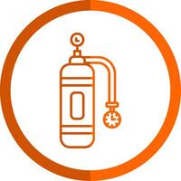 Oxygen Tank Line Orange Circle Icon vector