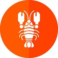 Lobster Glyph Red Circle Icon vector