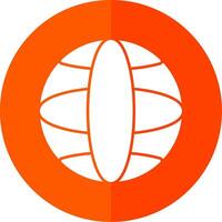 Global Glyph Red Circle Icon vector