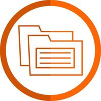 Folder Line Orange Circle Icon vector