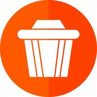 Recycle Bin Glyph Red Circle Icon vector